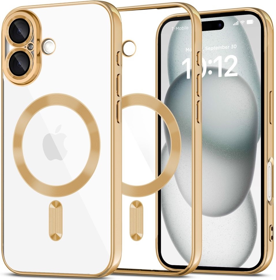 Θήκη Apple iPhone 16 - Tech-Protect MagFlex Διάφανη Σιλικόνης με MagSafe - Shiny Gold