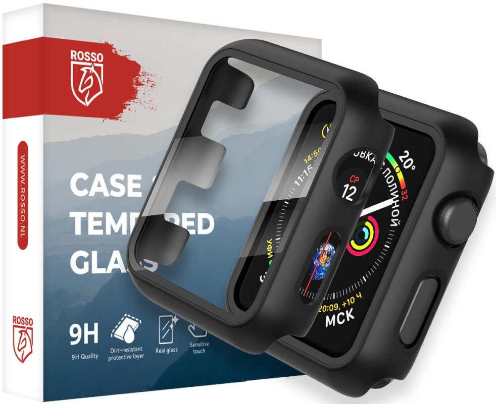 Θήκη Apple Watch 11 / 10 42mm Rosso με Tempered Glass Black