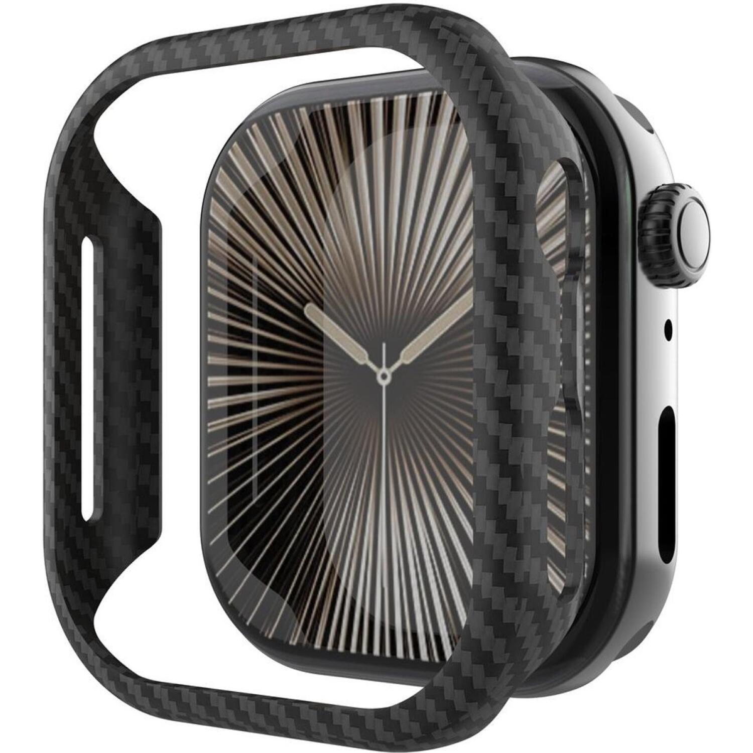 Θήκη Apple Watch 11 / 10 46mm Nekit Fiber Kevlar Σκληρή Aramid Fiber 0.6mm 1500D Black