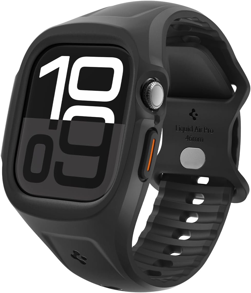 Θήκη Apple Watch 11 / 10 46mm Spigen Liquid Air Pro Unibody Σιλικόνης Matte Black