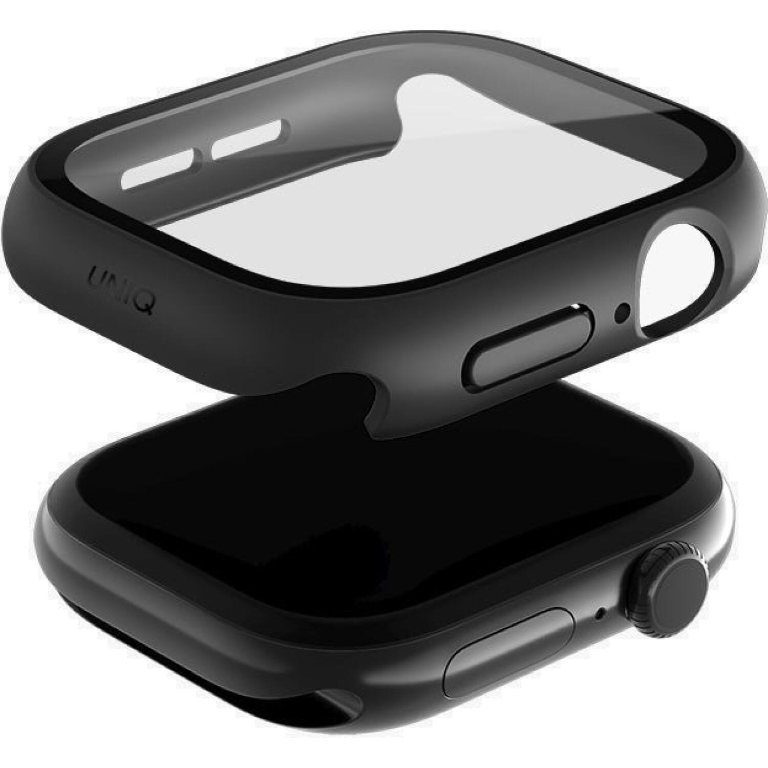 Θήκη Apple Watch 11 / 10 42mm Uniq Nautic Αδιάβροχη με Tempered Glass - Black (UNIQ-42MM-NAUBLK)