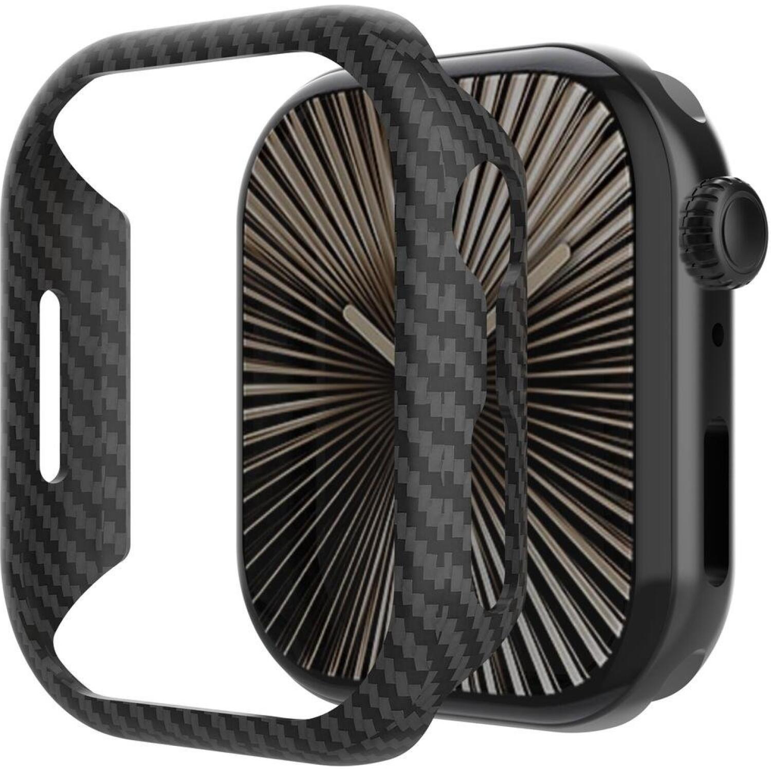 Θήκη Apple Watch 11 / 10 42mm Nekit Fiber Kevlar Σκληρή Aramid Fiber 0.6mm 1500D Black
