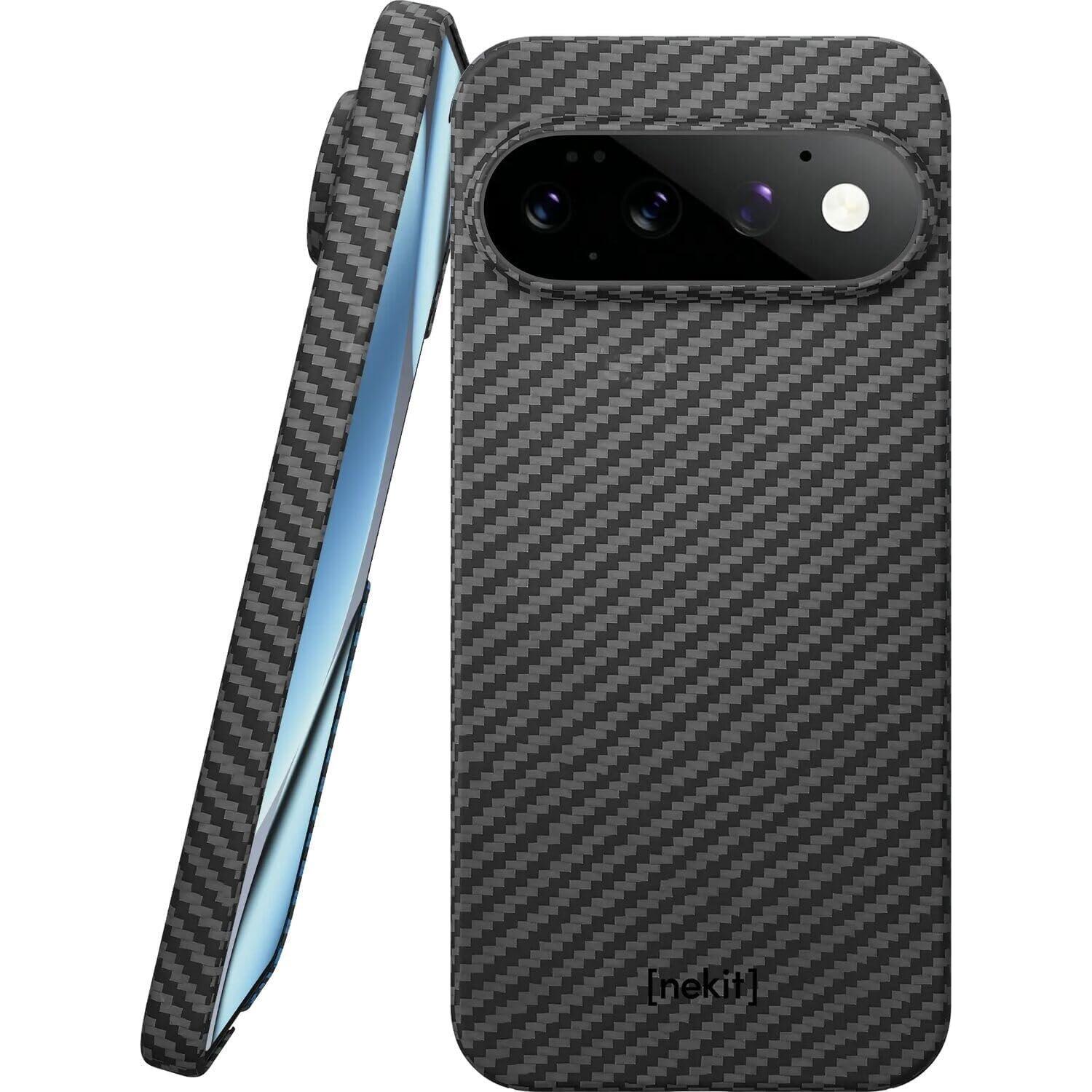 Θήκη Google Pixel 11 Pro Nekit Fiber Σκληρή με MagSafe Aramid Fiber 1mm 1500D Kevlar Black 