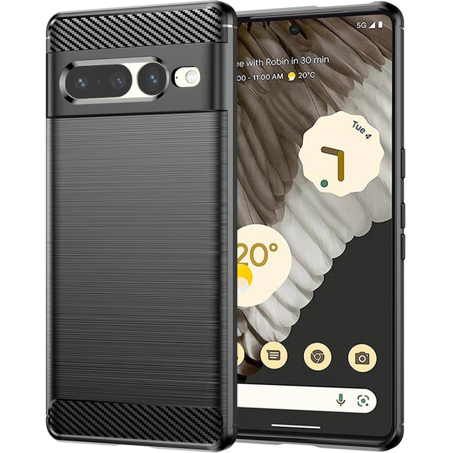 Θήκη Google Pixel 7 Pro Techsuit Carbon Silicone Σιλικόνης Black