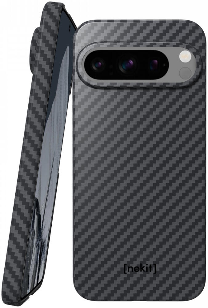 Θήκη Google Pixel 9 / 9 Pro - Nekit Fiber Σκληρή με MagSafe Aramid Fiber - 1mm - 1500D Kevlar - Black