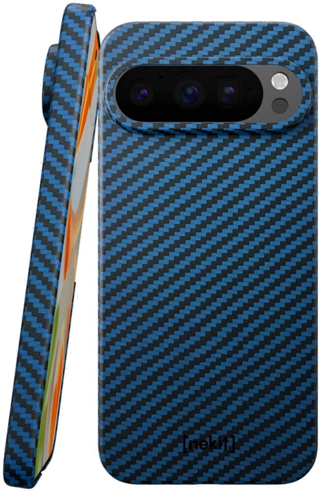 Θήκη Google Pixel 9 / 9 Pro Nekit Fiber Σκληρή με MagSafe Aramid Fiber 1mm 1500D Kevlar Blue