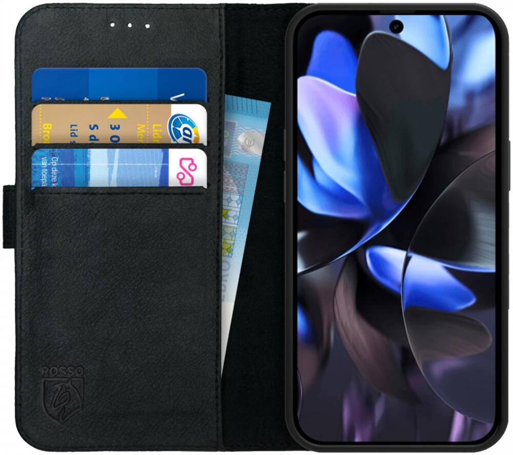 Θήκη Google Pixel 9 / 9 Pro - Rosso Deluxe Δερμάτινη Πορτοφόλι - Black