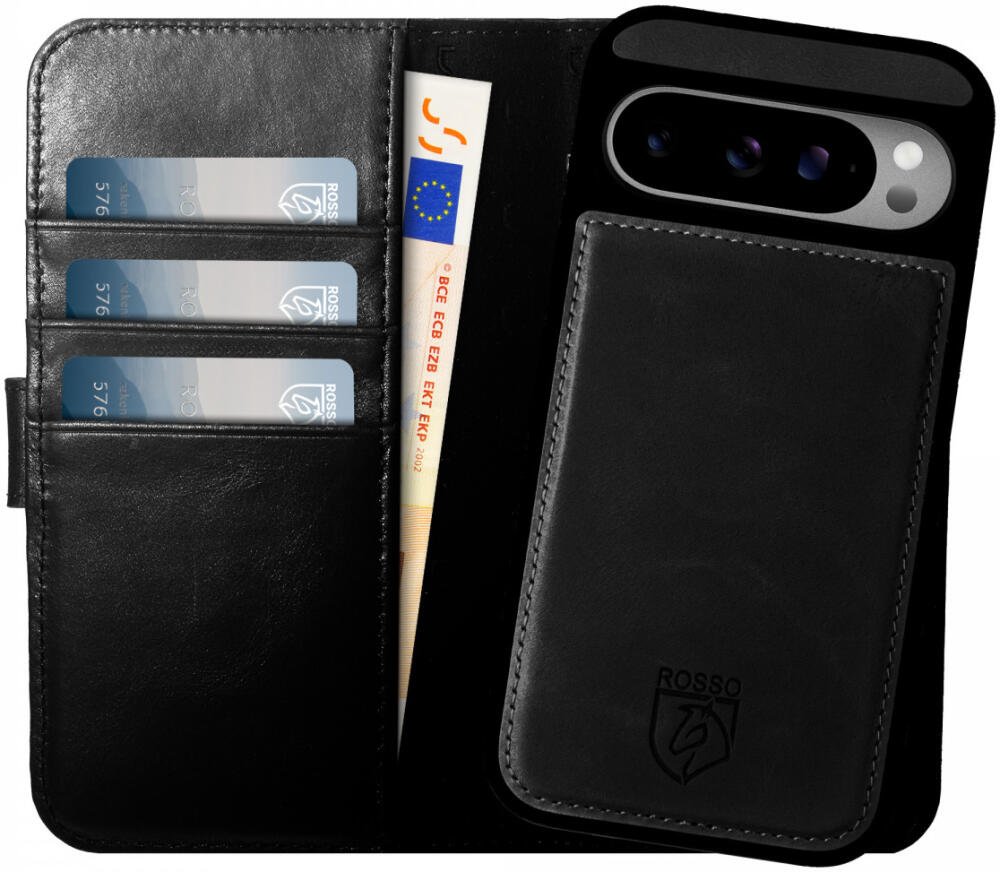 Θήκη Google Pixel 9 / 9 Pro Rosso Elite Δερμάτινο Πορτοφόλι με MagSafe Black
