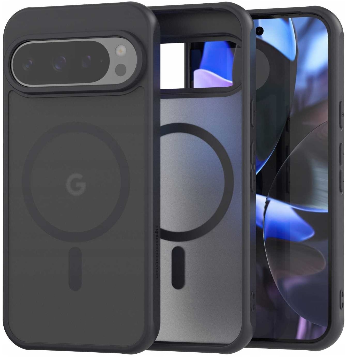 Θήκη Google Pixel 9 / 9 Pro - Spacecase Hybrid MagSafe Σκληρή Ημιδιάφανη με MagSafe - Black