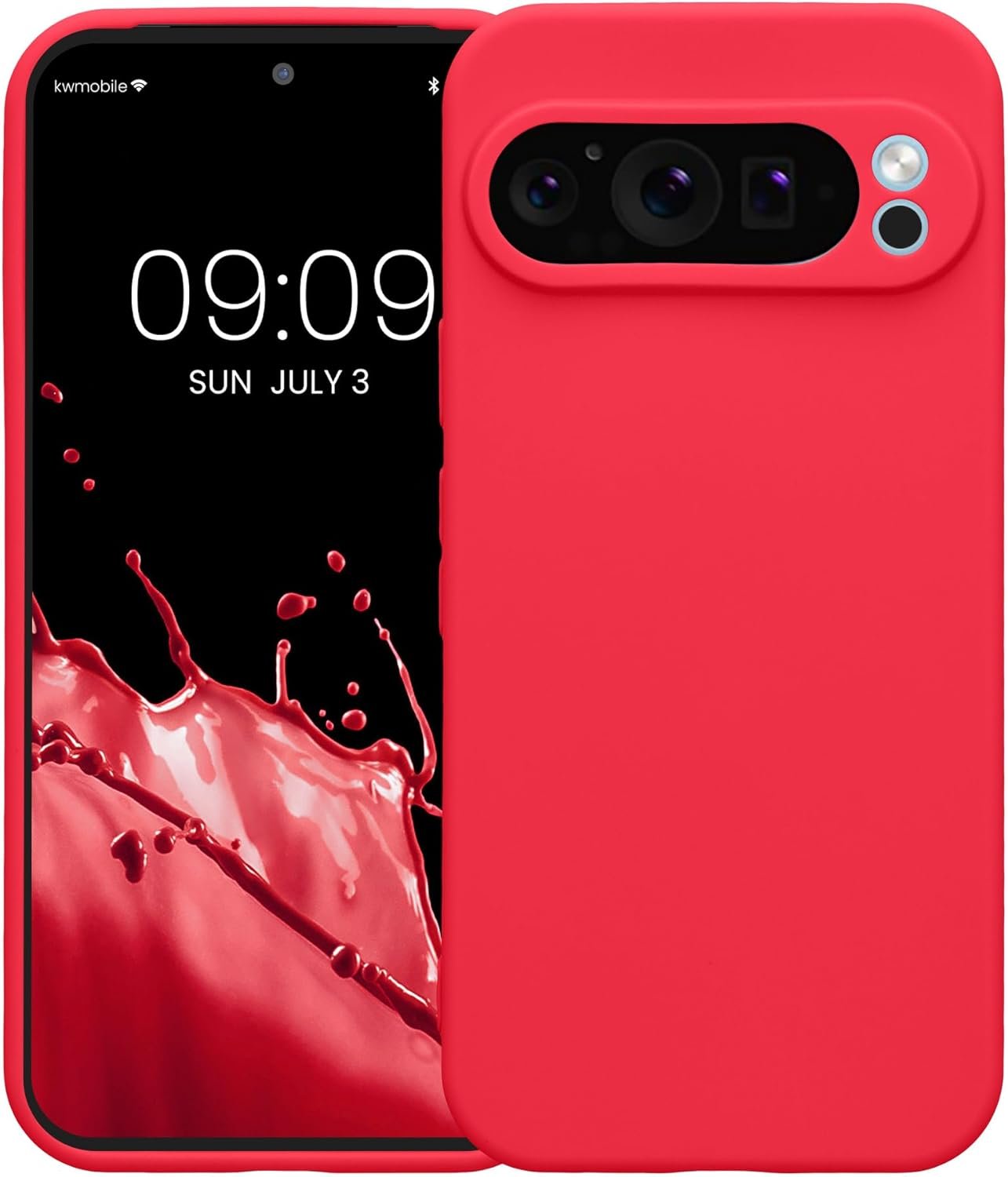 Θήκη Google Pixel 9 Pro KWmobile TPU Case with Camera Lens Protector Σιλικόνης με Πλαίσιο Κάμερας Neon Pink