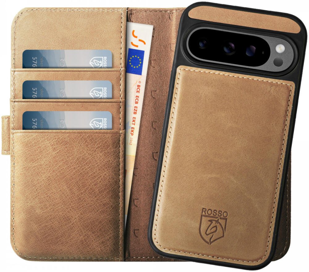 Θήκη Google Pixel 9 Pro XL Rosso Elite Δερμάτινο Πορτοφόλι με MagSafe Light Brown