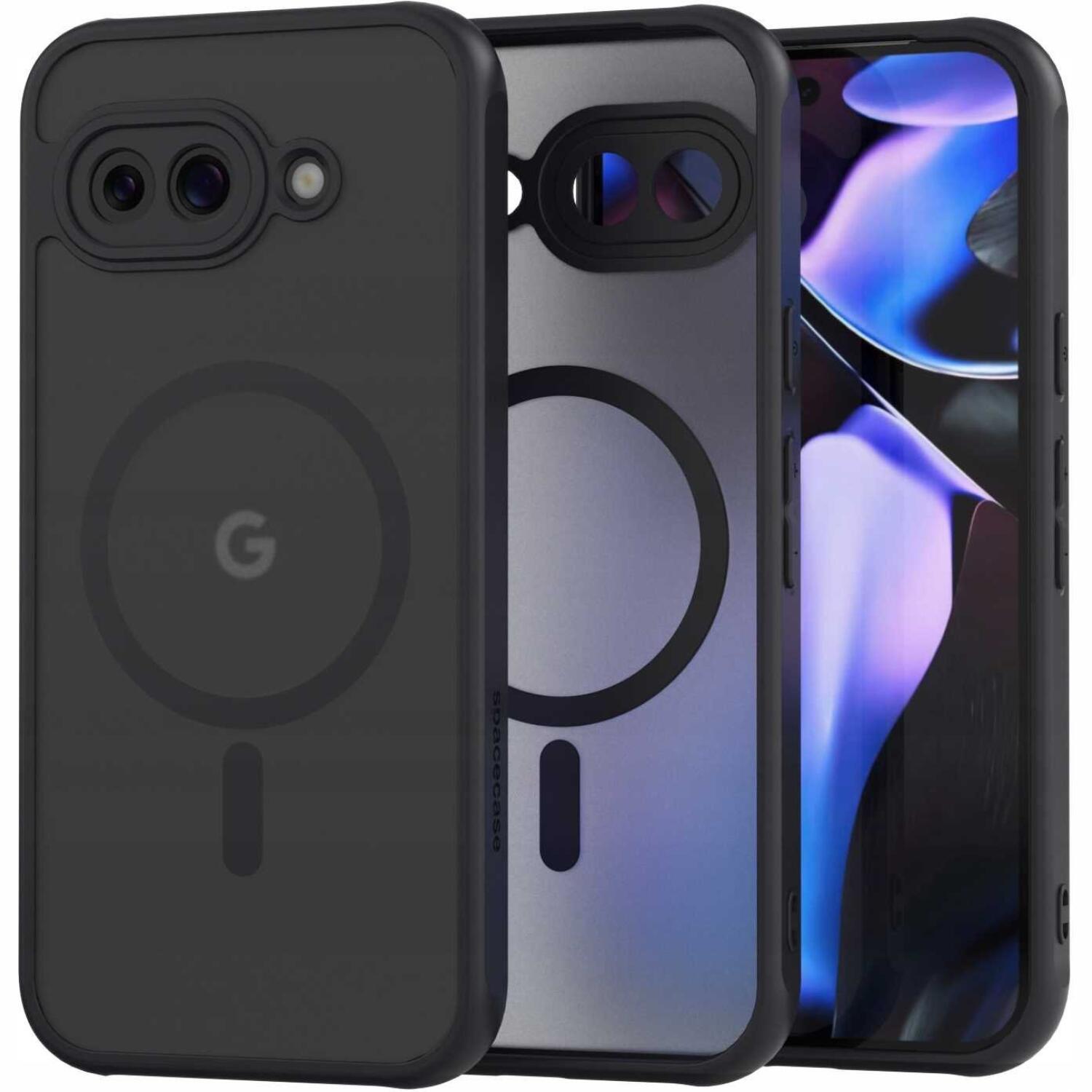 Θήκη Google Pixel 9a Spacecase Hybrid MagSafe Σκληρή Ημιδιάφανη με MagSafe Black