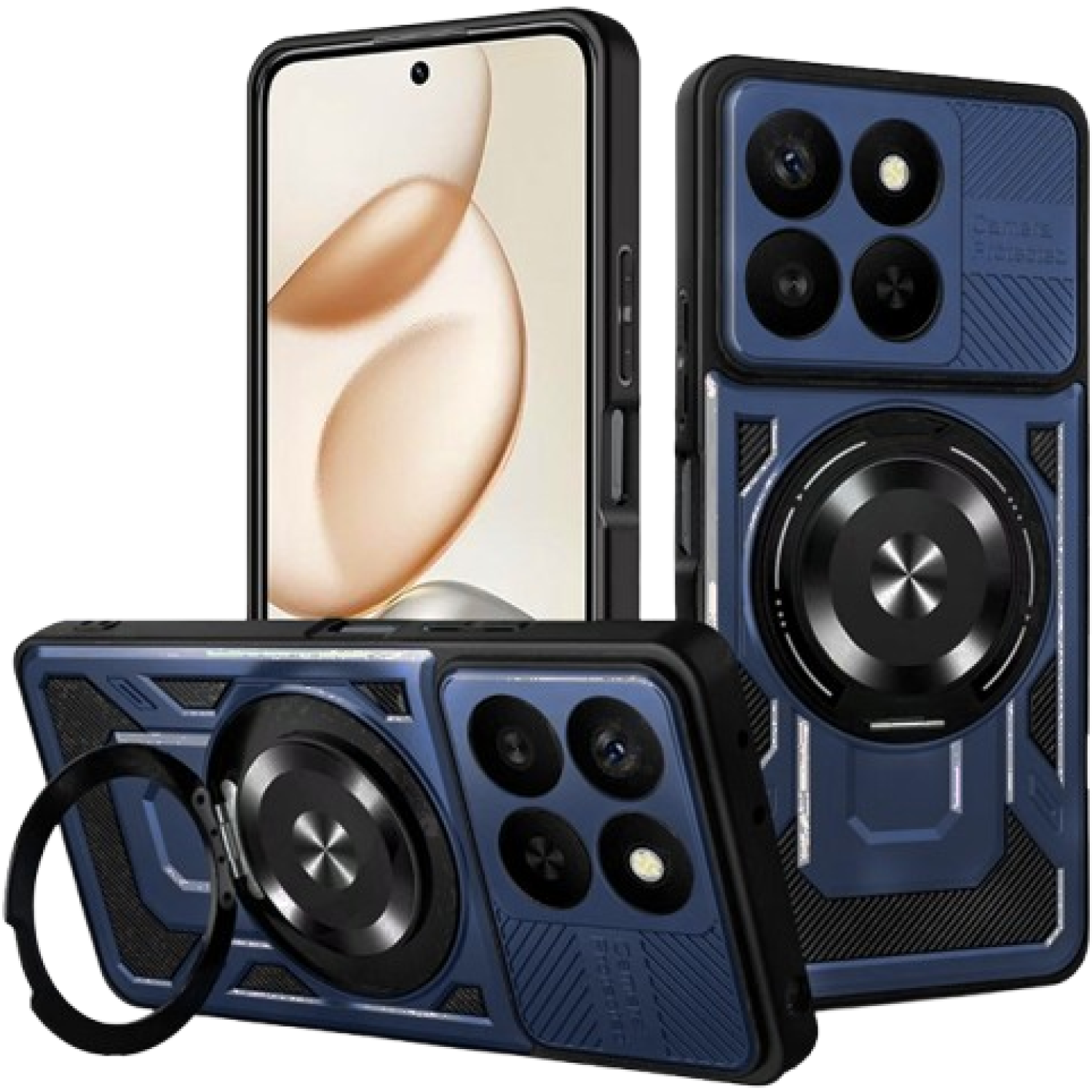 Θήκη Honor 400 Smart 5G / 400 Smart 4G / X7d 4G Techsuit RuggedCam Ανθεκτική με KickStand & MagSafe Blue