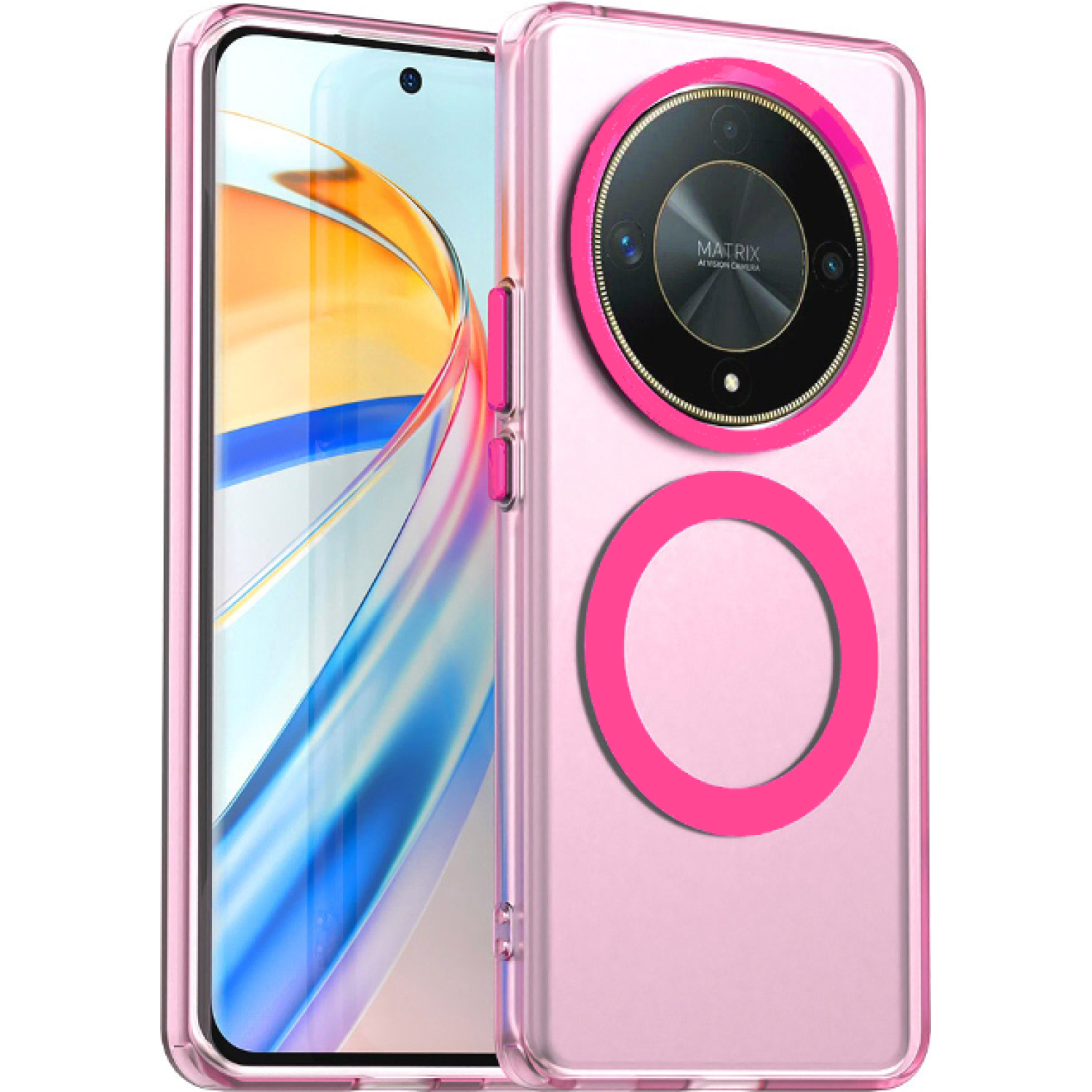 Θήκη Honor Magic6 Lite Techsuit CandyCase Σκληρή Ημιδιάφανη με MagSafe - Pink (5949419311091)
