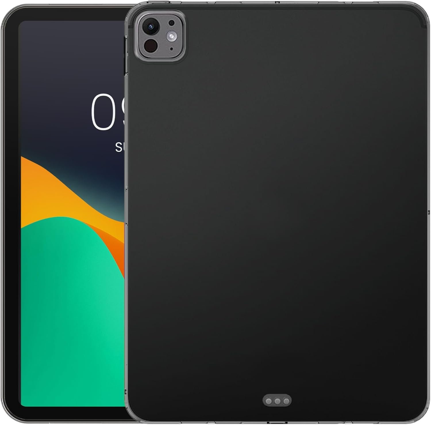 Θήκη iPad Pro 13" 2024 KW TPU Silicone Case Ημιδιάφανη Σιλικόνης - Black / Transparent (KWM000023TU002C)
