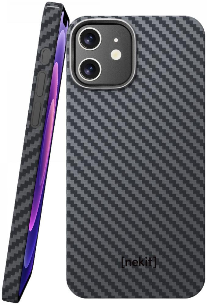 Θήκη iPhone 12 / 12 Pro Nekit Fiber Σκληρή με MagSafe Aramid Fiber 1mm 1500D Kevlar Black