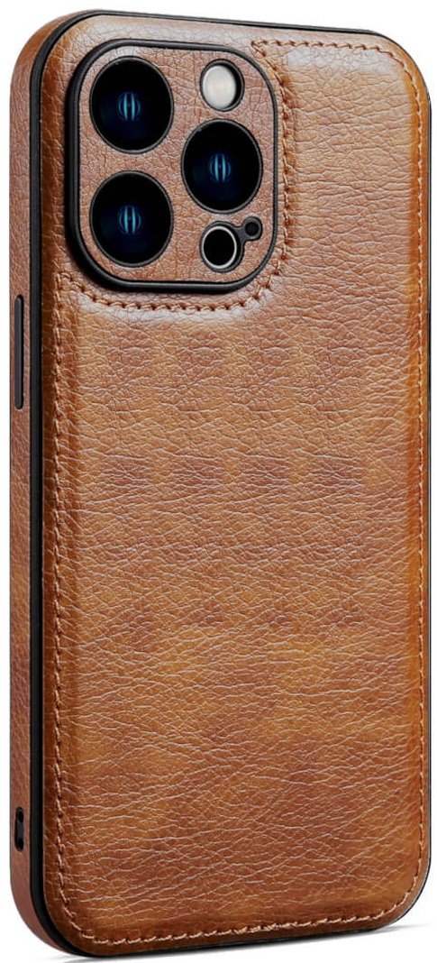 Θήκη iPhone 12 Pro Max Bodycell Prestige Backcover με Πλαίσιο Κάμερας Brown