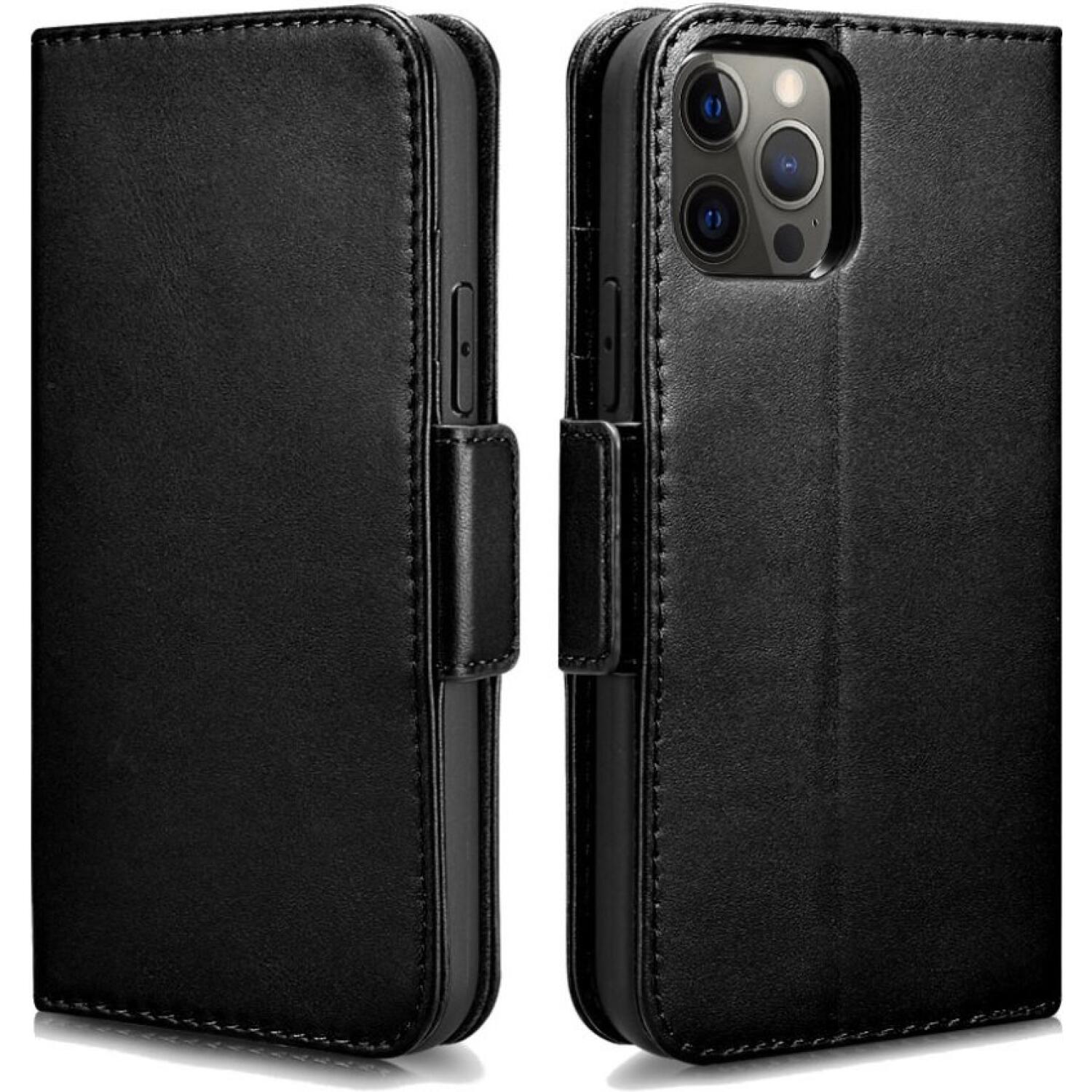 Θήκη iPhone 12 Pro Max iCarer Leather Detachable 2 in 1 Haixing Wallet Δερμάτινο Πορτοφόλι με RFID Black
