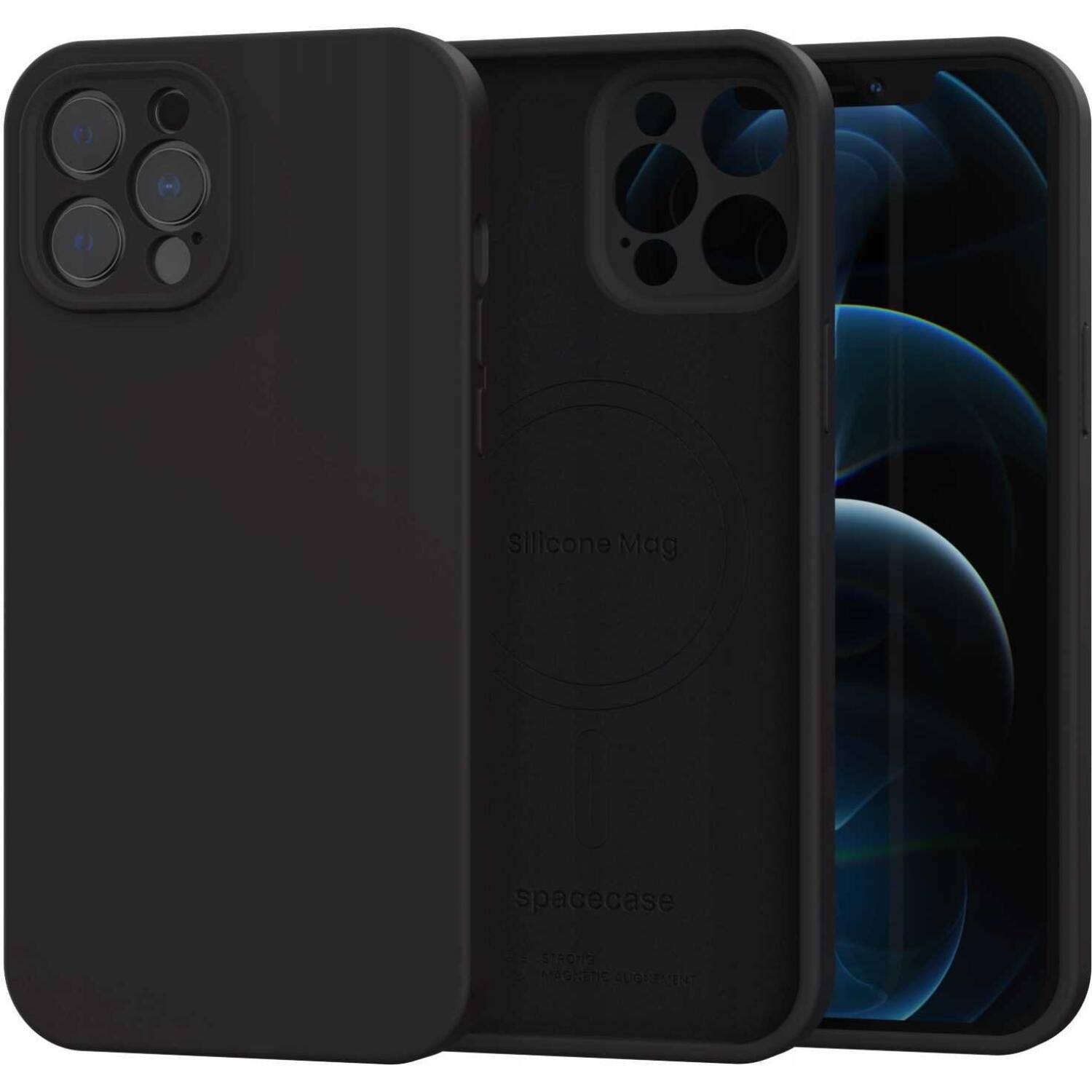 Θήκη iPhone 12 Pro Max Spacecase Silicone Mag Case Σιλικόνης με MagSafe Black