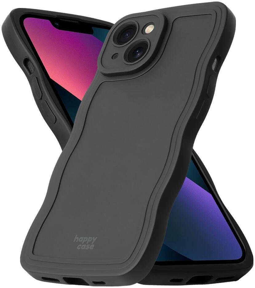 Θήκη iPhone 13 HappyCase Wavy Σιλικόνης Black
