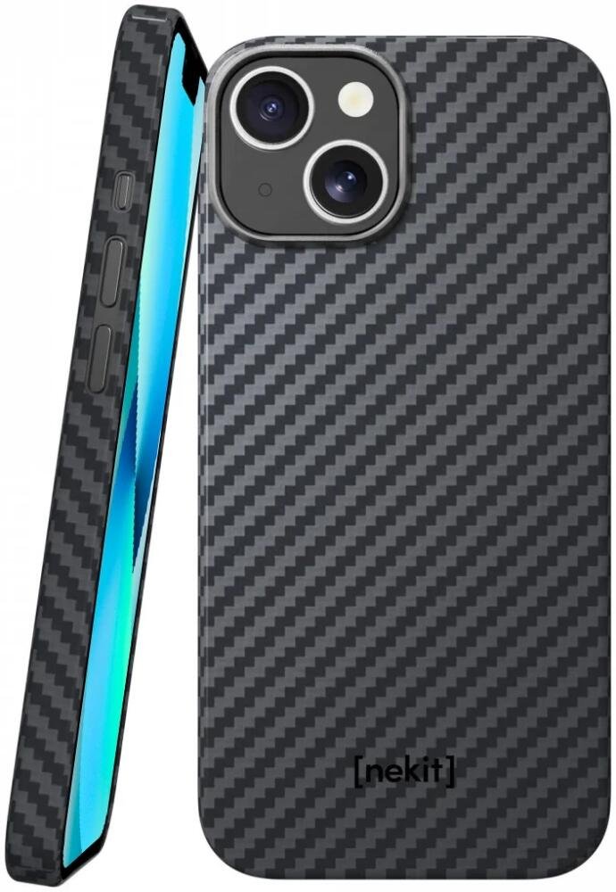 Θήκη iPhone 13 Nekit Fiber Σκληρή με MagSafe Aramid Fiber 1mm 1500D Kevlar Black