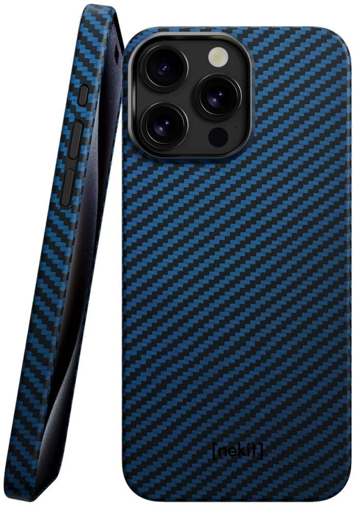 Θήκη iPhone 13 Pro Max Nekit Fiber Σκληρή με MagSafe Aramid Fiber 1mm 1500D Kevlar Blue