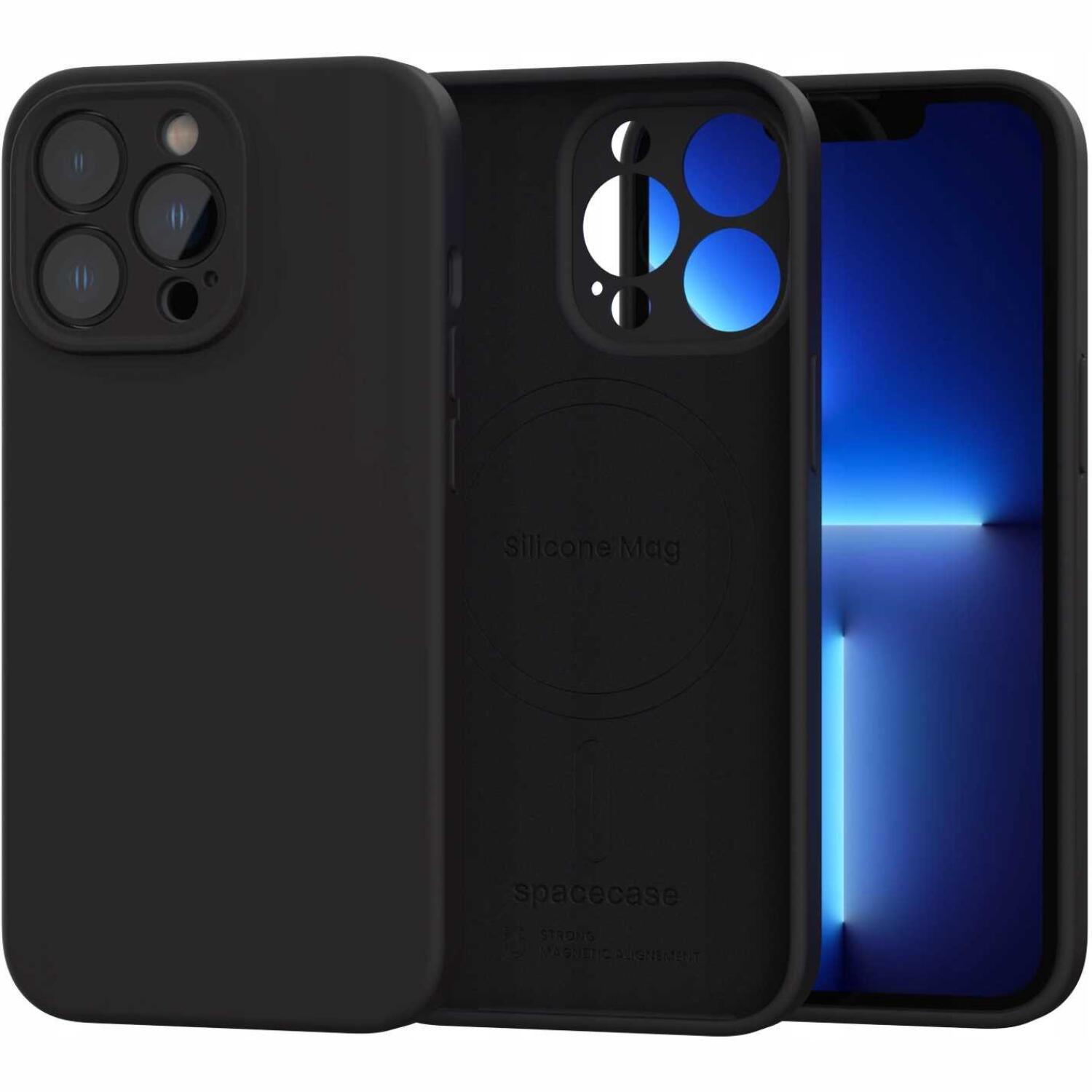 Θήκη iPhone 13 Pro Spacecase Silicone Mag Case Σιλικόνης με MagSafe Black