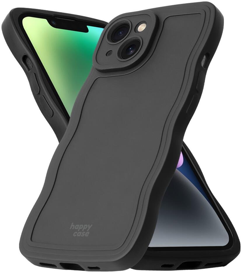 Θήκη iPhone 14 HappyCase Wavy Σιλικόνης Black