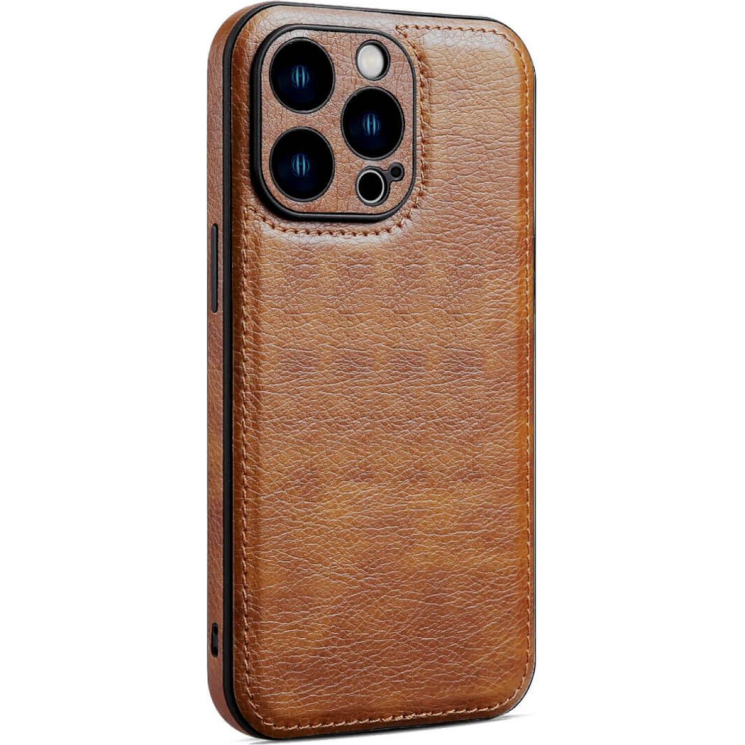 Θήκη iPhone 14 Pro Bodycell Prestige Backcover με Πλαίσιο Κάμερας - Brown (5206015068331)