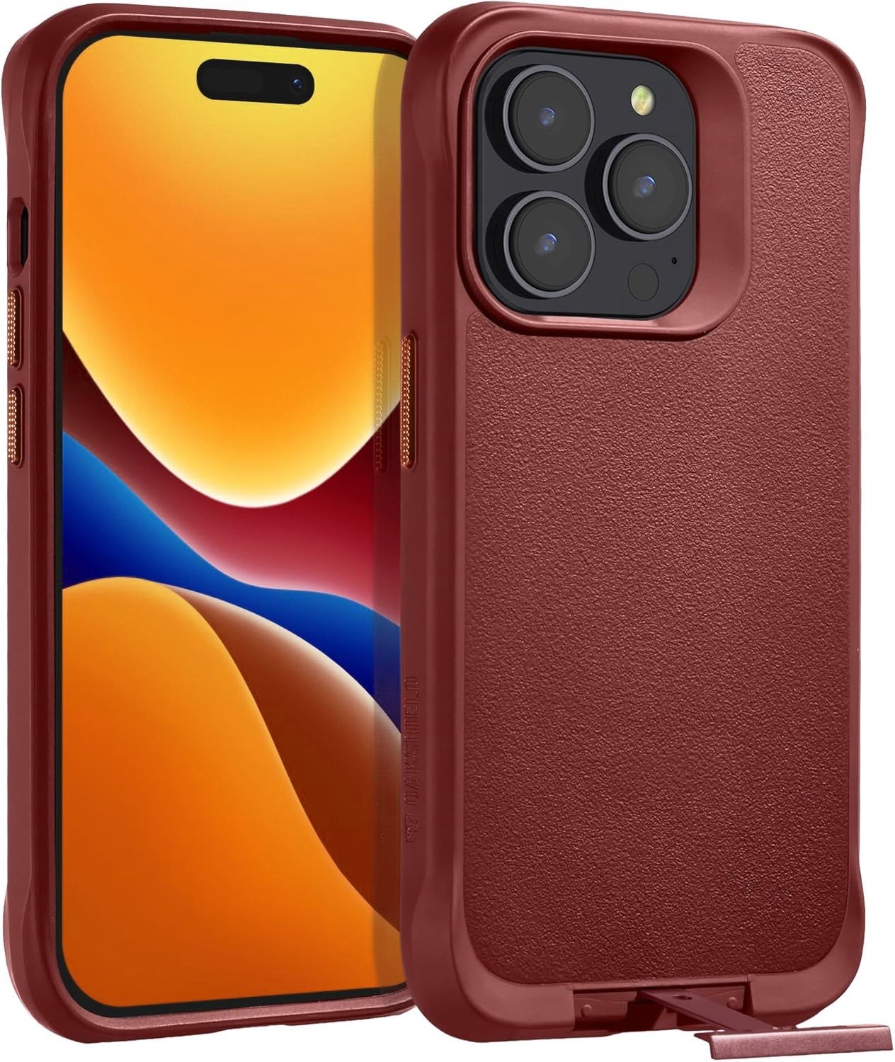 Θήκη iPhone 14 Pro Oakshield Σκληρή με MagSafe & KickStand Dark Red