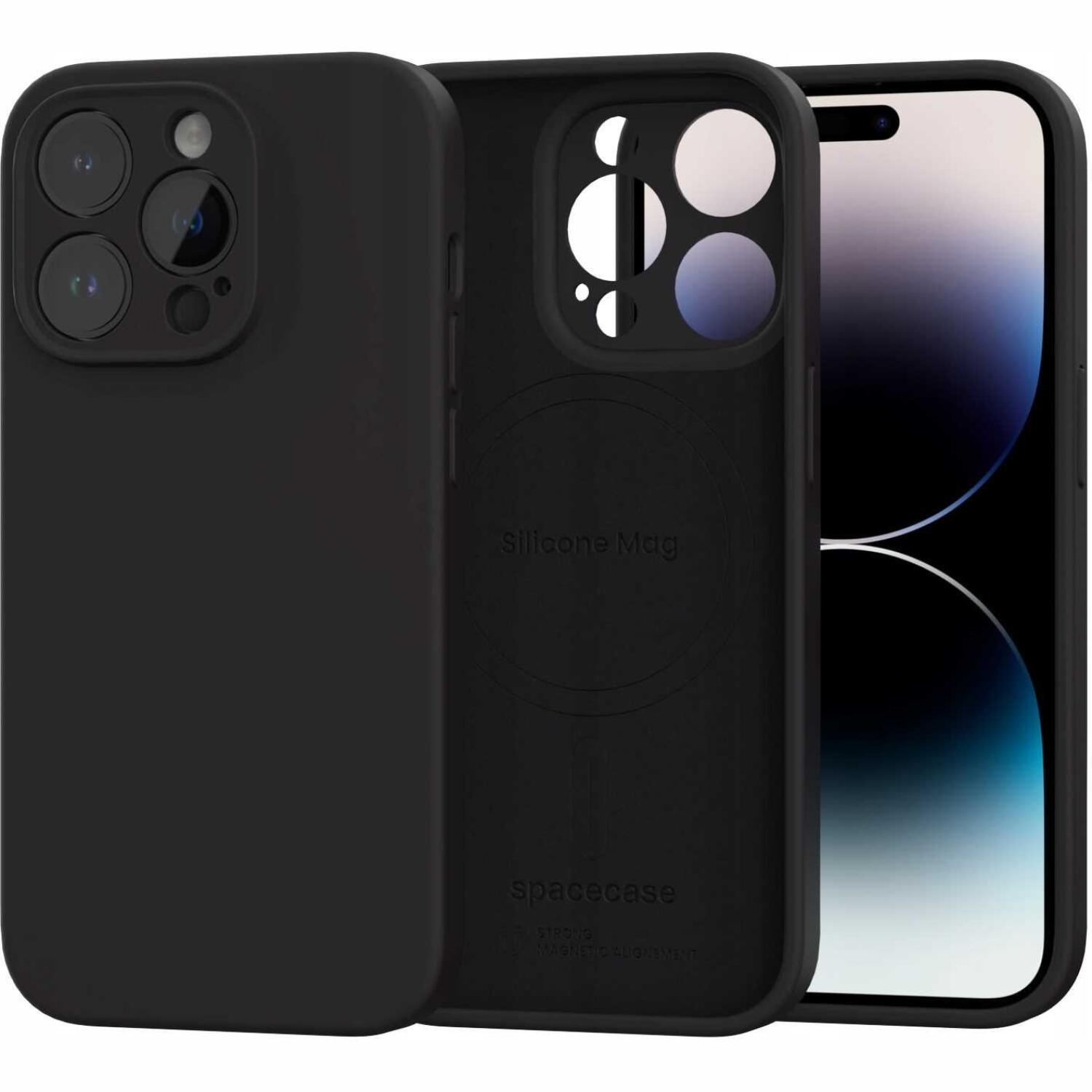 Θήκη iPhone 14 Pro Spacecase Silicone Mag Case Σιλικόνης με MagSafe Black