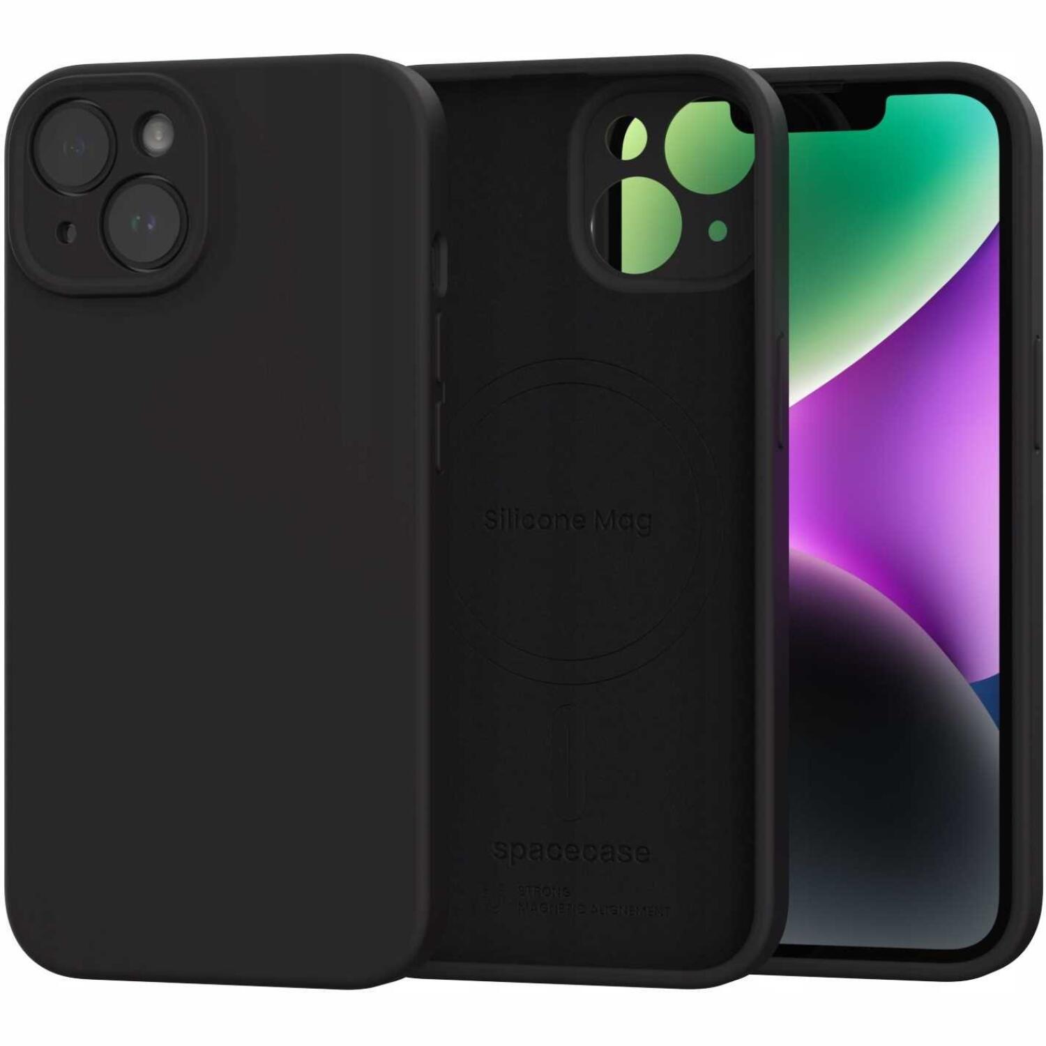 Θήκη iPhone 14 Spacecase Silicone Mag Case Σιλικόνης με MagSafe Black