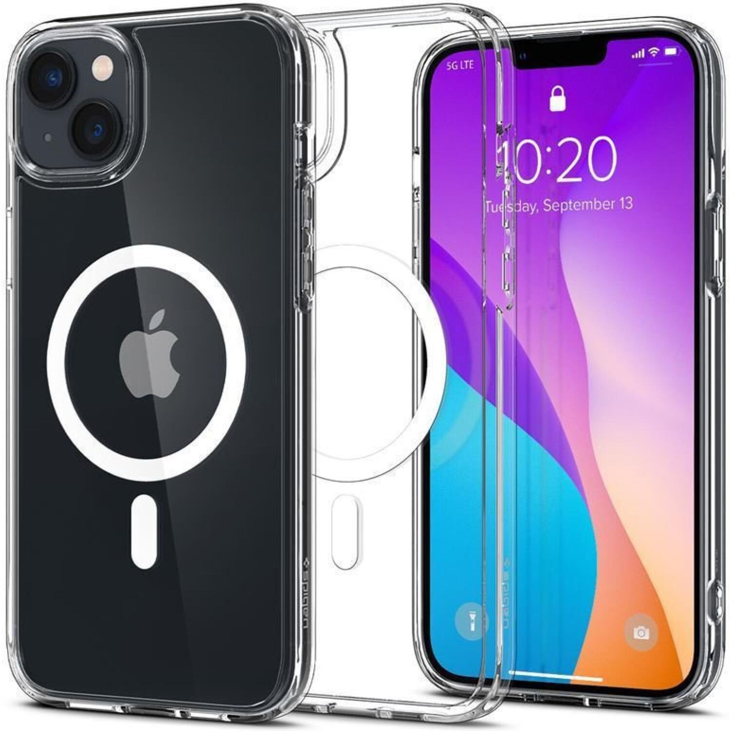 Θήκη iPhone 14 Spigen Crystal Hybrid MagFit Ανθεκτική με MagSafe - White (ACS04682)