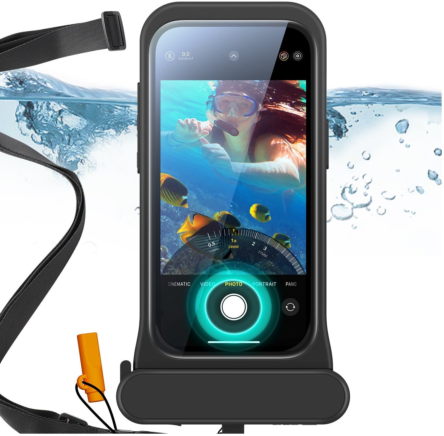 Θήκη iPhone 15 / 14 / 13 ESR Waterproof Pouch Pro Αδιάβροχη με Λουράκι IPX8 Black