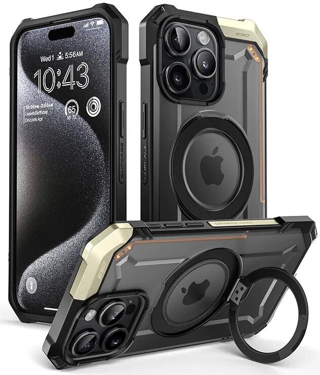 Θήκη iPhone 15 Pro Max Supcase Unicorn Beetle Defender Ανθεκτική Διάφανη με MagSafe / Αντιστατική Προστασία & KickStand Black