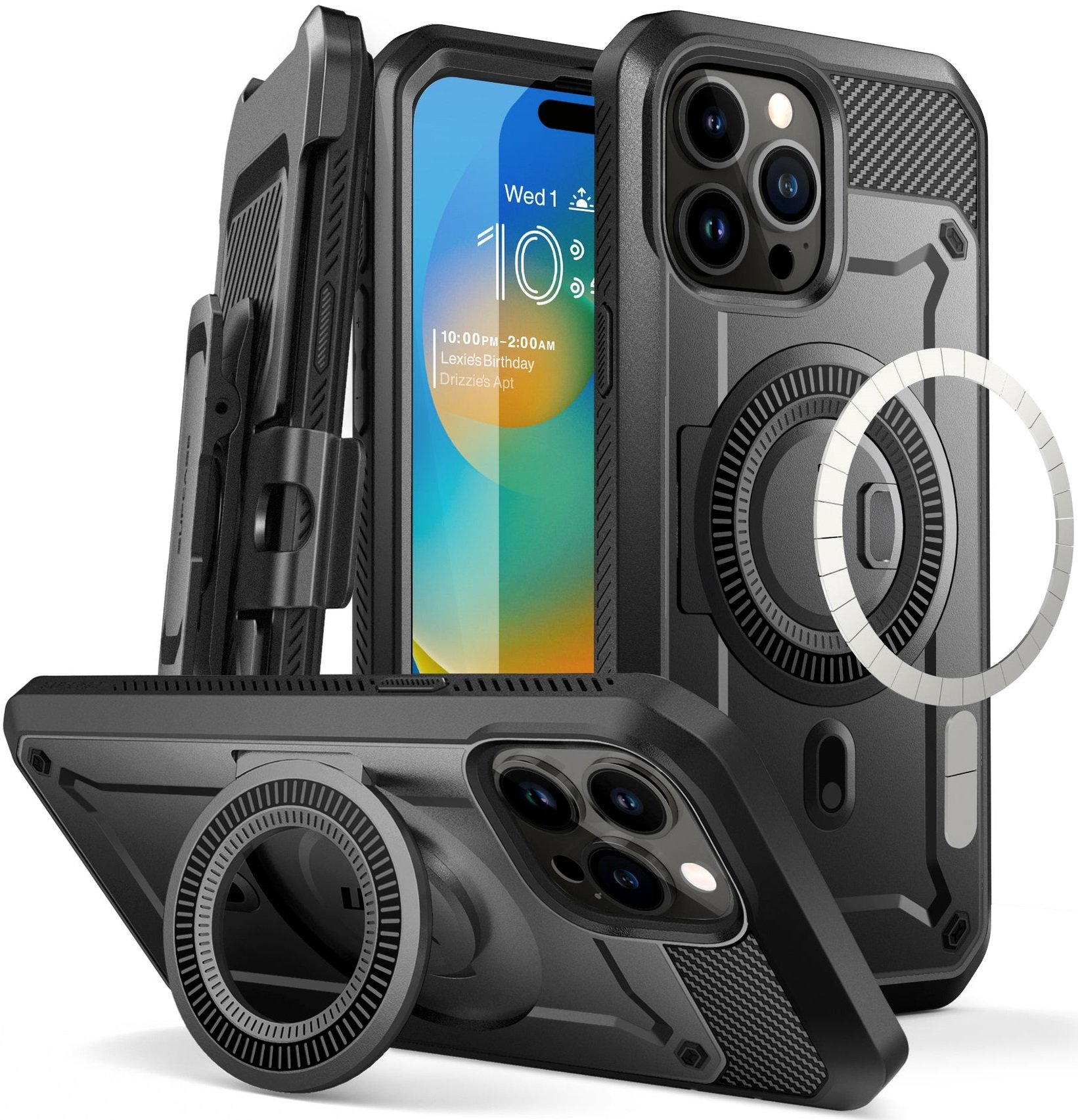 Θήκη iPhone 15 Pro Max Supcase Unicorn Beetle Pro Mag Ανθεκτική Full Body 360° με MagSafe Black