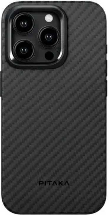 Θήκη iPhone 15 Pro Pitaka MagEZ Case Pro 4 με MagSafe Aramid Fiber Body & TPU 1.6mm 1500D Black / Grey / Twill