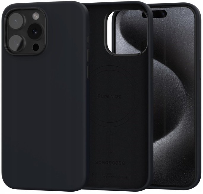 Θήκη iPhone 15 Pro Spacecase Pure Mag Σκληρή με MagSafe Black