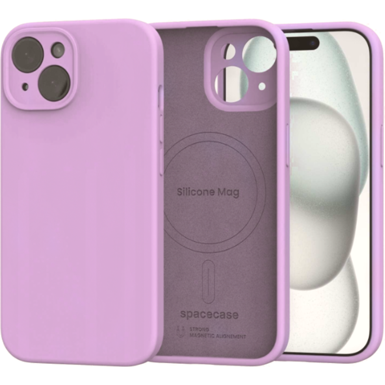 Θήκη iPhone 15 Spacecase Silicone Mag Case Σιλικόνης με MagSafe Lavender