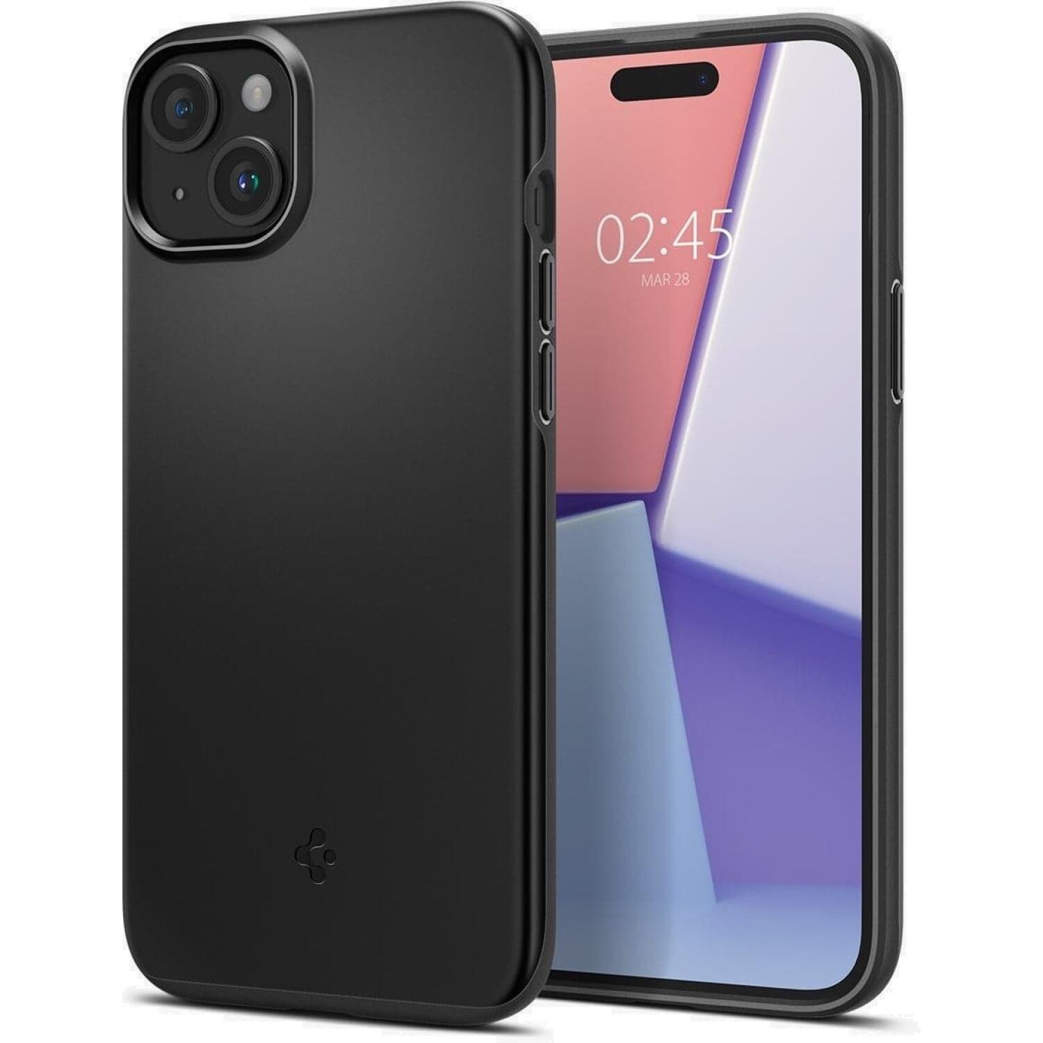 Θήκη iPhone 15 Spigen Thin Fit Ανθεκτική Σκληρή Black