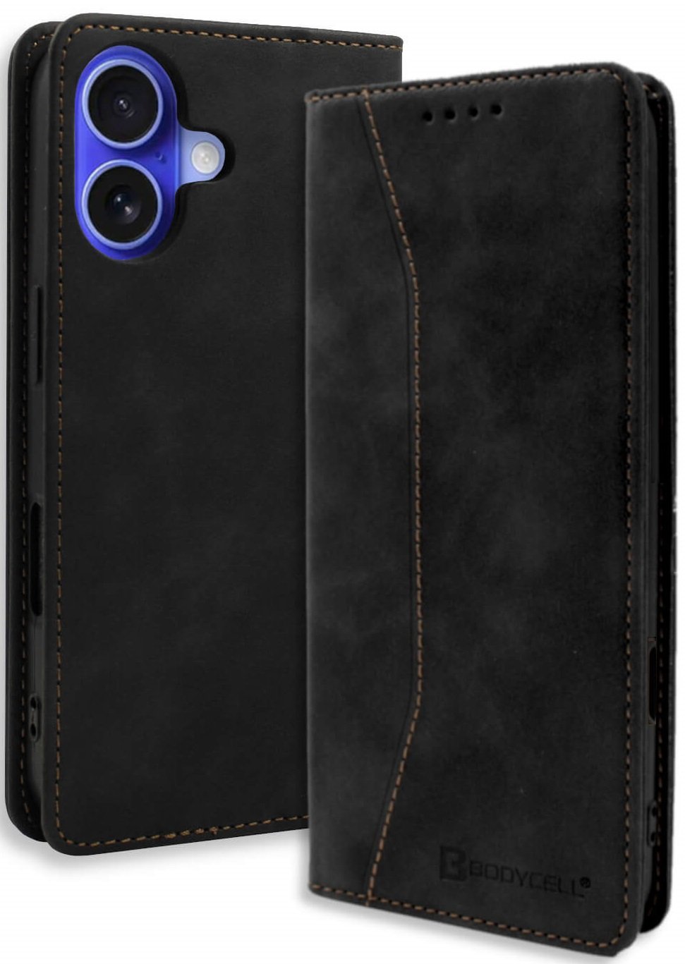 Θήκη iPhone 16 Bodycell Book Case Πορτοφόλι Black