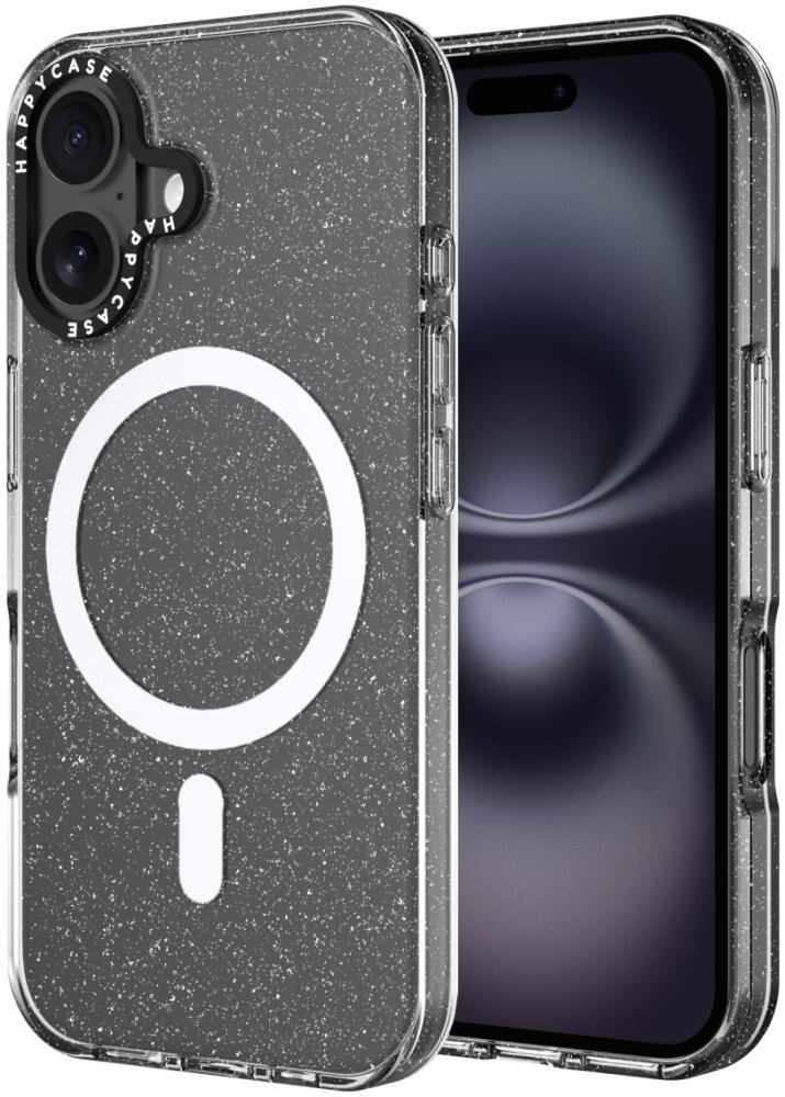 Θήκη iPhone 16 HappyCase Joy Διάφανη Σκληρή με MagSafe Sparkle Glitter