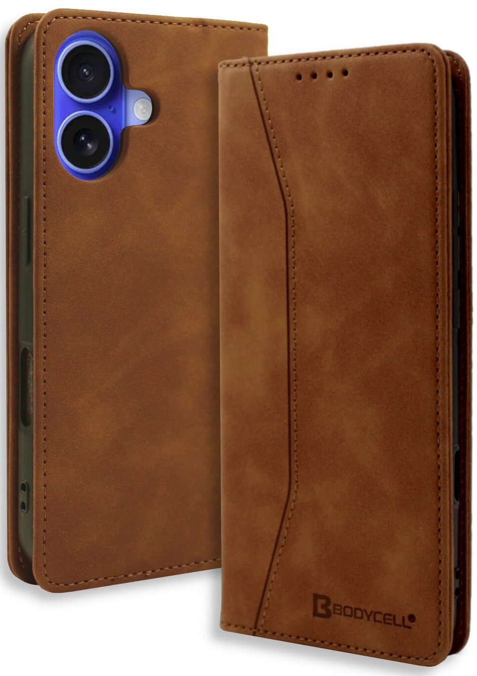 Θήκη iPhone 16 Plus Bodycell Book Case Πορτοφόλι - Brown (5206015079689)