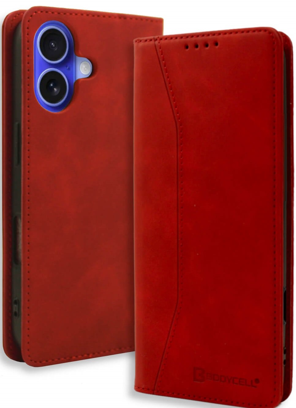 Θήκη iPhone 16 Plus Bodycell Book Case Πορτοφόλι Red