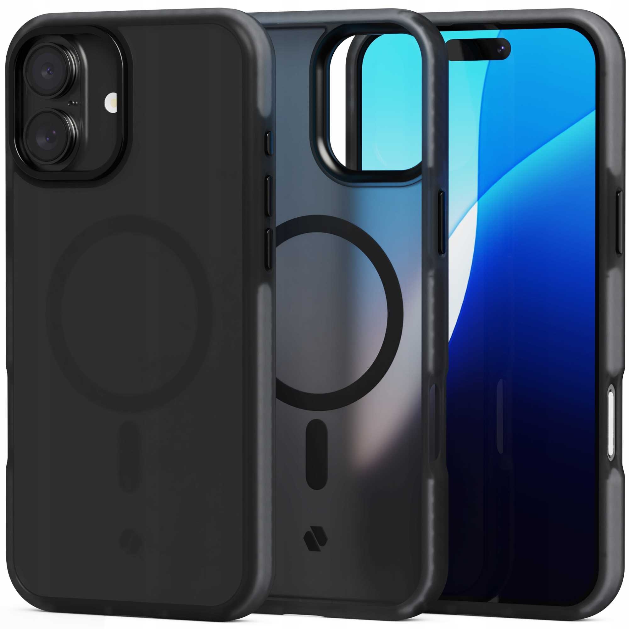 Θήκη iPhone 16 Plus Spacecase Hybrid Fusion Mag Ημιδιάφανη Σκληρή με MagSafe Black 