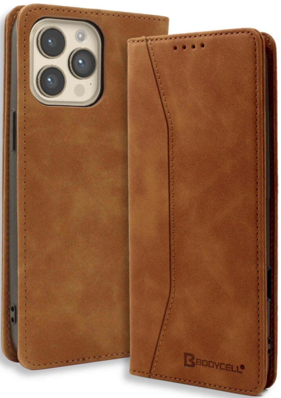 Θήκη iPhone 16 Pro Bodycell Book Case Πορτοφόλι Brown