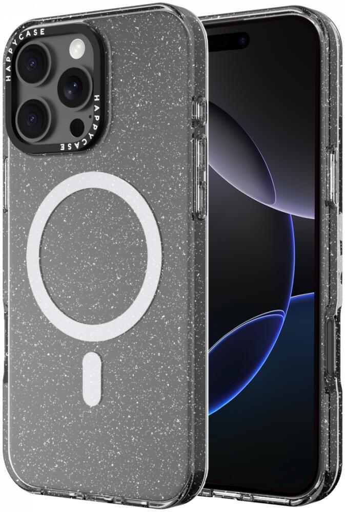 Θήκη iPhone 16 Pro HappyCase Joy Διάφανη Σκληρή με MagSafe Sparkle Glitter