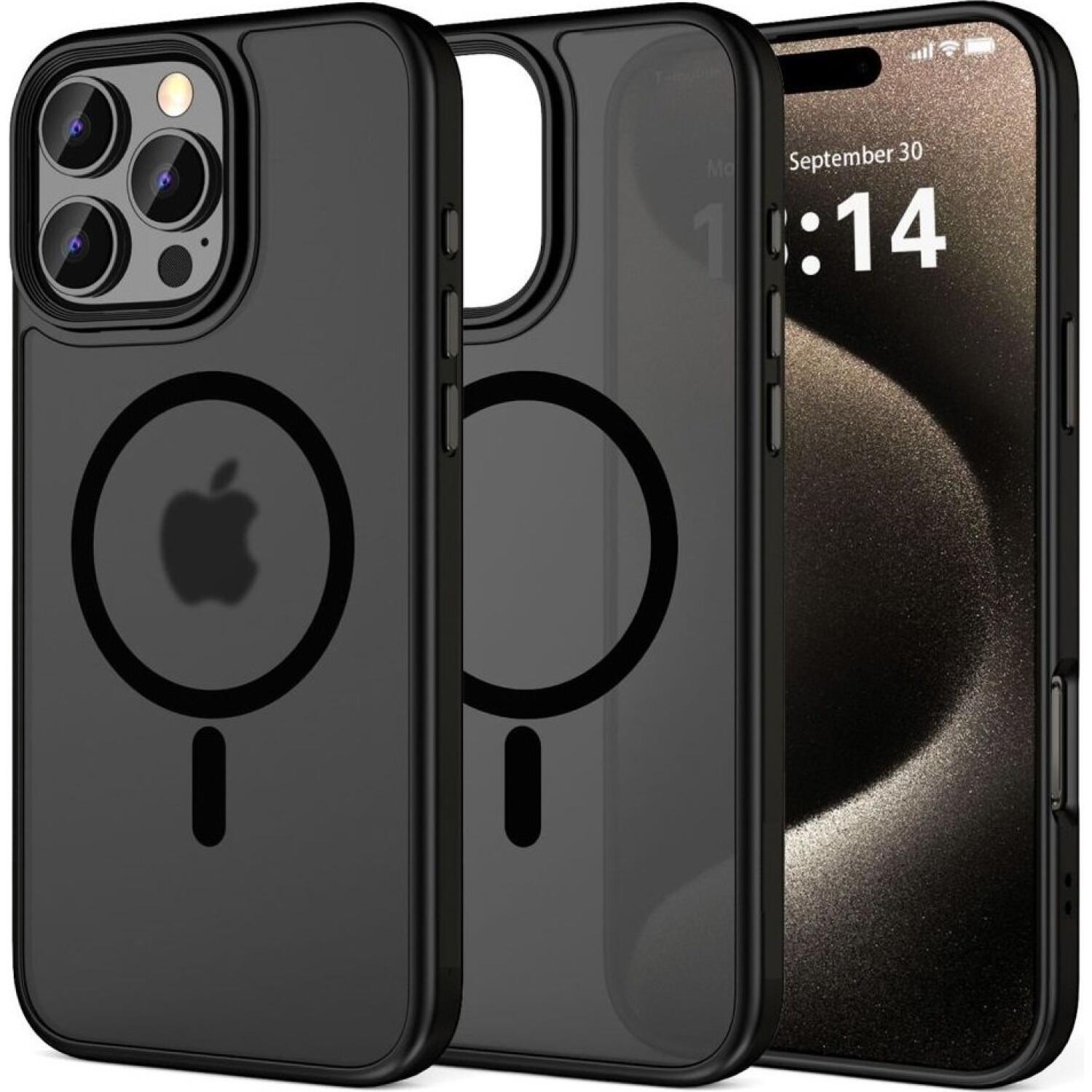 Θήκη iPhone 16 Pro Max Bodycell MagSafe Backcover Σκληρή Ημιδιάφανη με MagSafe Matte Black