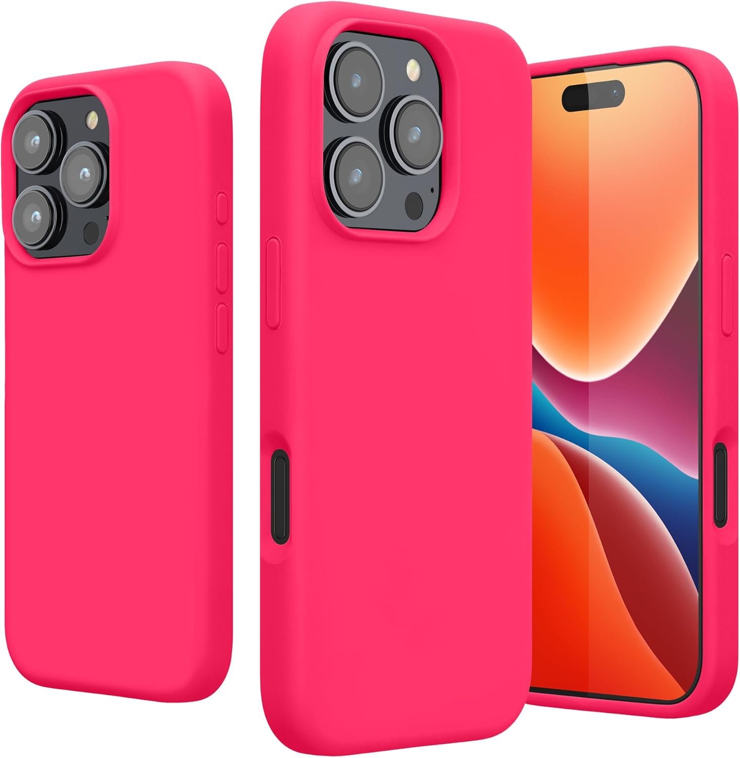 Θήκη iPhone 16 Pro Max KWmobile Soft Flexible Rubber Cover Σιλικόνης Neon Pink