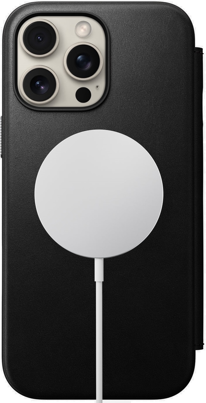 Θήκη iPhone 16 Pro Max Nomad Modern Leather Folio Δερμάτινο Πορτοφόλι με MagSafe Black